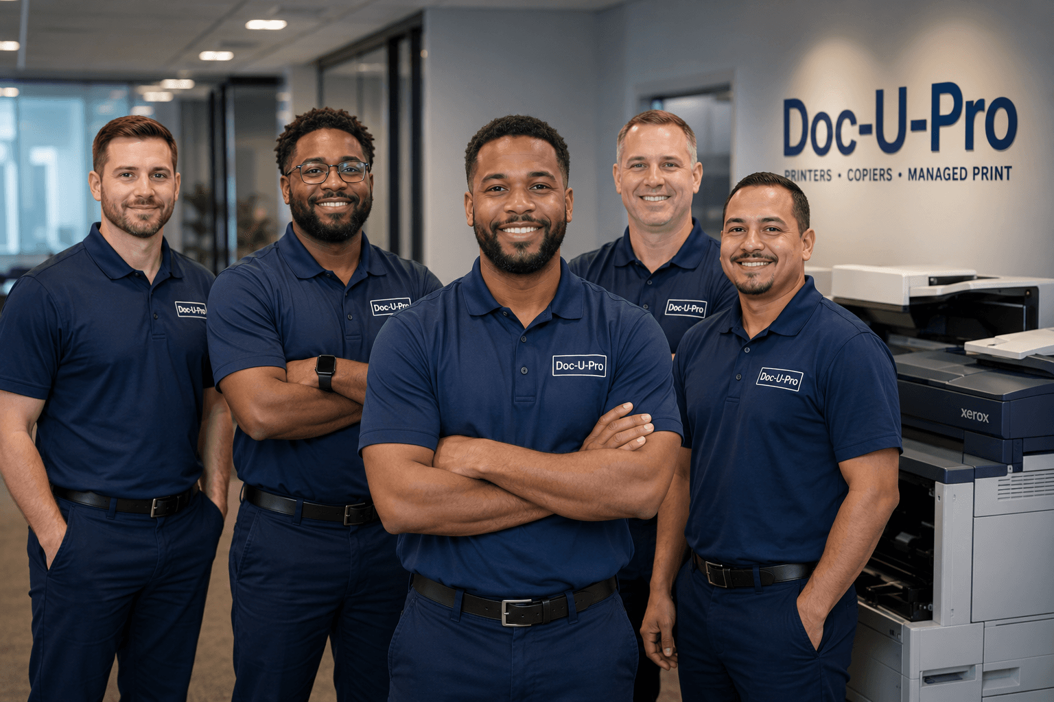 Doc-U-Pro office solutions team with Xerox printer